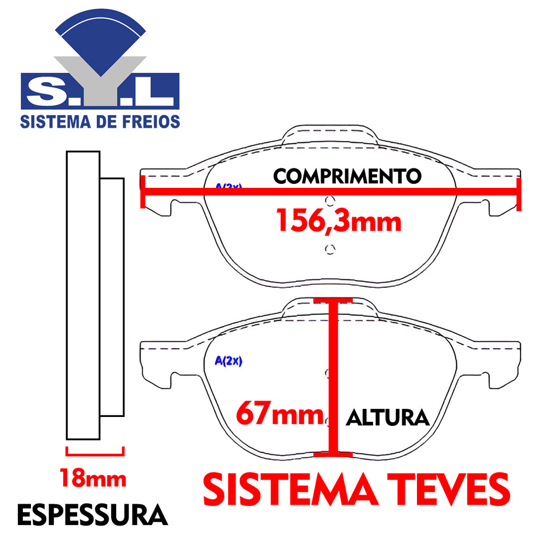 Jogo Pastilha de Freio Dianteira SYL Volvo S40 2004 a 2010